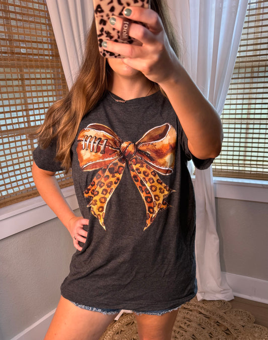FOOTBALL BOW TEE
