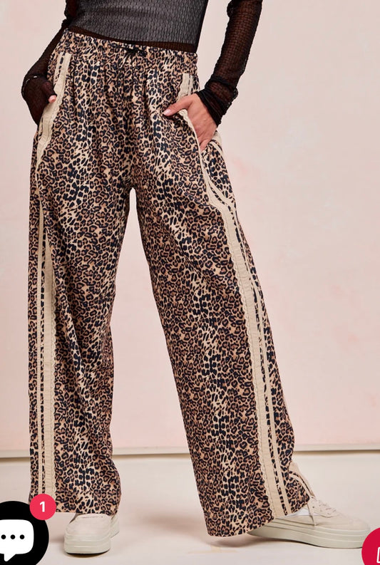 LACE CHEETAH TRACK PANTS